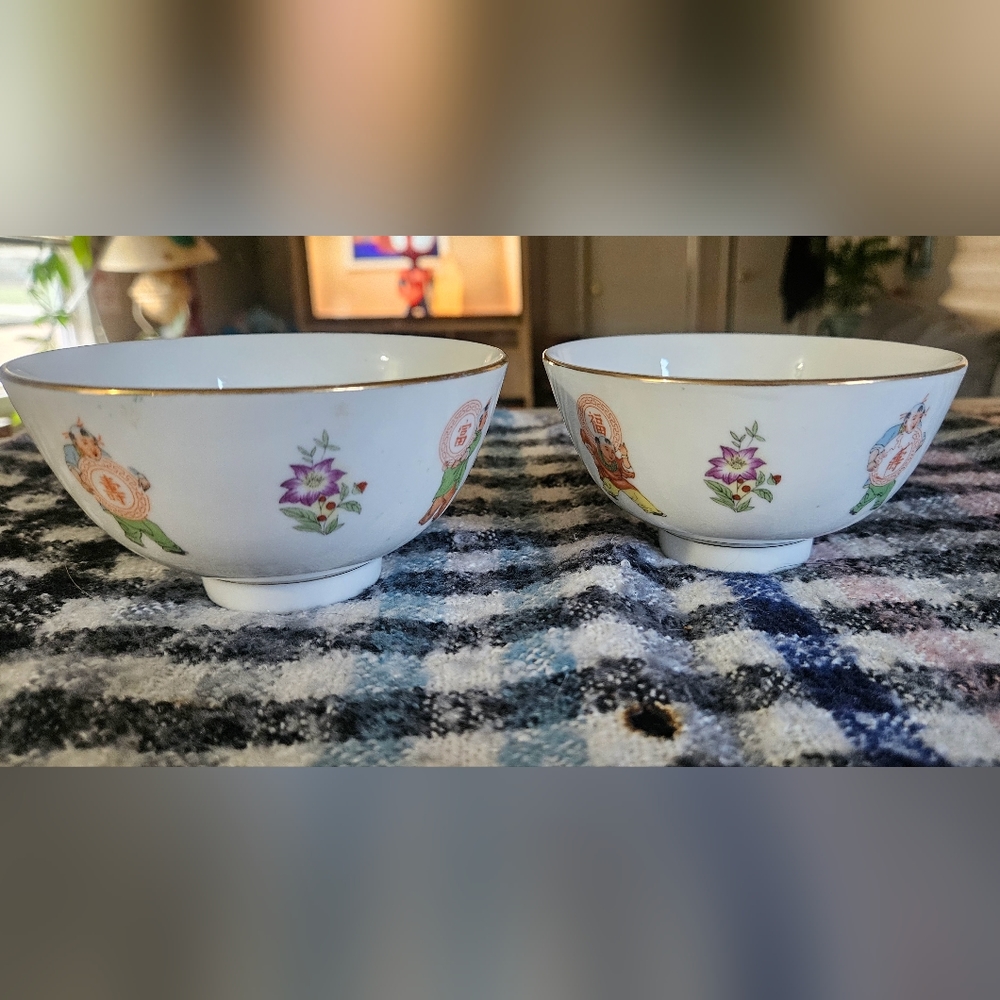 RARE vintage Cathay Chinese rice bowls